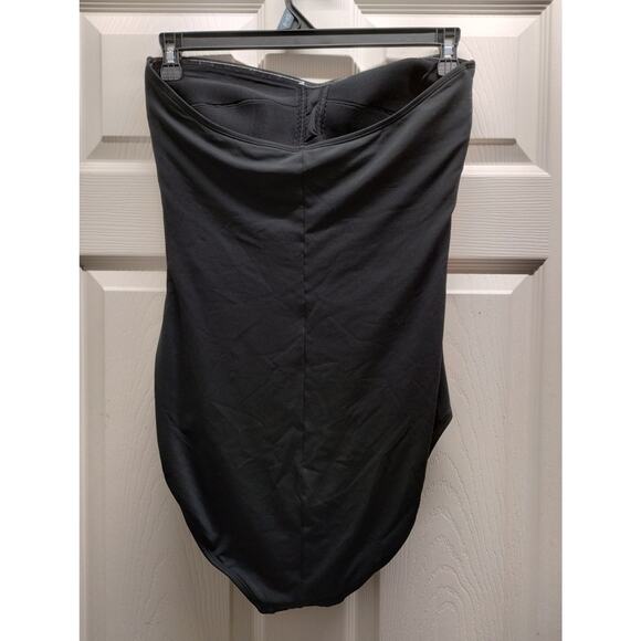 Jaclyn Smith Women's Size 18 Orange Pink Floral One-Piece Strapless Bathing Suit - Picture 3 of 7